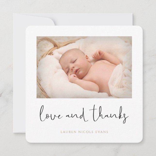 Tarjeta de agradecimiento Baby Shower Photo You Si (Anverso)