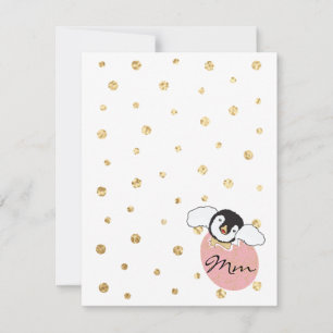 Tarjeta de agradecimiento Baby Shower, "Pingüino R