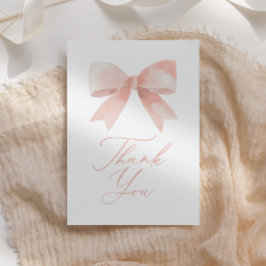 Tarjeta De Agradecimiento Baby Shower Pink Bow
