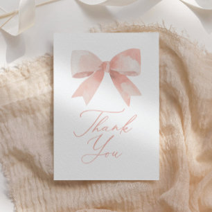 Tarjeta De Agradecimiento Baby Shower Pink Bow