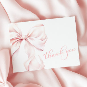 Tarjeta De Agradecimiento Baby Shower Pink Bow