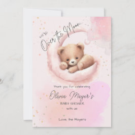 Tarjeta de agradecimiento Baby Shower Pink Over th