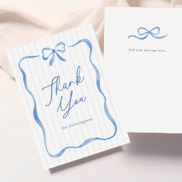 Tarjeta De Agradecimiento Baby Shower plano de cinta de cinta de onda azul