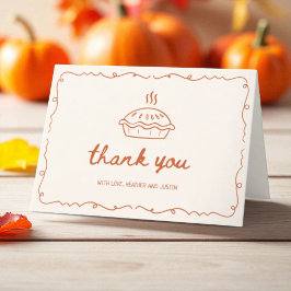 Tarjeta De Agradecimiento Baby Shower plegado de pié cúbico otoño