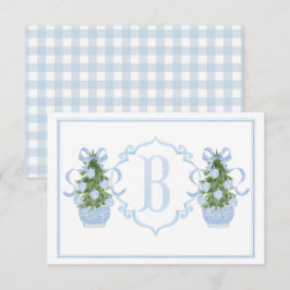 Tarjeta De Agradecimiento Baby Shower Preppy Southern Blue Chinoiserie
