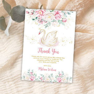 Tarjeta De Agradecimiento Baby Shower Princesa Cisne