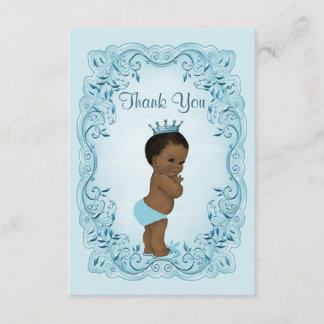 Tarjeta De Agradecimiento Baby Shower, Príncipe de etnia personalizada