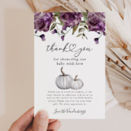 Tarjeta De Agradecimiento Baby Shower Purple Flower