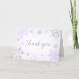 Tarjeta De Agradecimiento Baby Shower Purple Snowflake