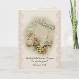 Tarjeta De Agradecimiento Baby Shower religioso Gracias a Vintage