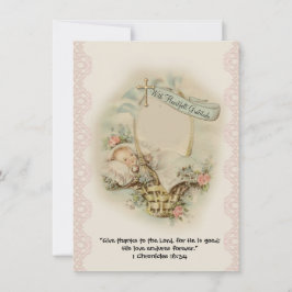 Tarjeta De Agradecimiento Baby Shower religioso Gracias a Vintage