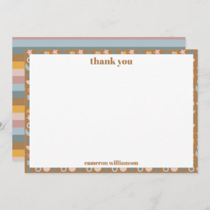 Tarjeta De Agradecimiento Baby Shower retro Earthy personalizado y de reprod