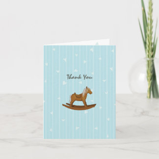 Tarjeta De Agradecimiento Baby Shower Rocke Horse Gracias