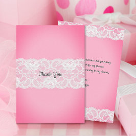 Tarjeta De Agradecimiento Baby Shower rosa