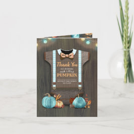 Tarjeta De Agradecimiento Baby Shower Rustic Fall Pumpkin Gracias