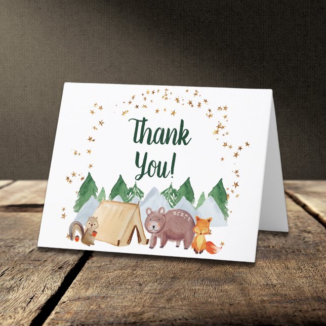 Tarjeta De Agradecimiento Baby Shower Rustic Woodland Animals (Subido por el creador)