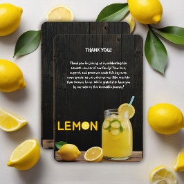 Tarjeta De Agradecimiento Baby Shower Rústico Lemon Lemonade