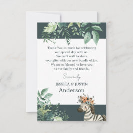 Tarjeta De Agradecimiento Baby Shower Safari Gracias