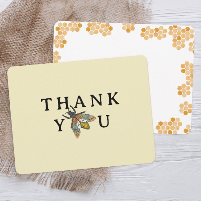 Tarjeta de agradecimiento Baby Shower simple de Ho (Thank You Card - Bee Themed)