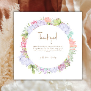 Tarjeta De Agradecimiento Baby Shower simple del desierto de Boho Cactus