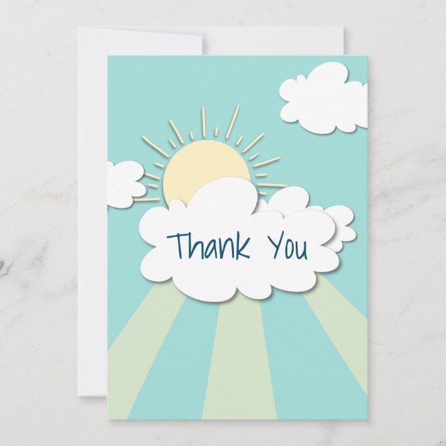 Tarjeta De Agradecimiento Baby Shower simple y suave (Anverso)