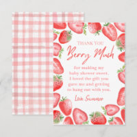 Tarjeta de agradecimiento Baby Shower Strawberry