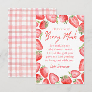 Tarjeta de agradecimiento Baby Shower Strawberry
