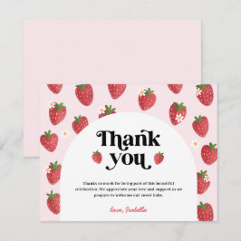 Tarjeta de agradecimiento Baby Shower Strawberry