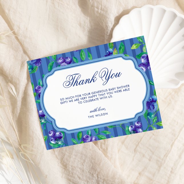 Tarjeta De Agradecimiento Baby Shower Sweet Blueberries (Subido por el creador)