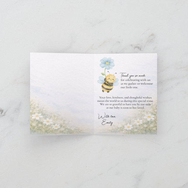 Tarjeta De Agradecimiento Baby Shower Thank You Card (Interior)
