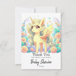 Tarjeta De Agradecimiento Baby Shower Unicornio simple