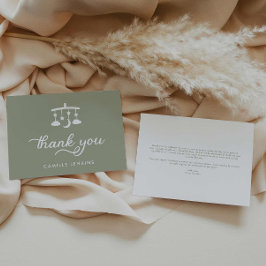 Tarjeta De Agradecimiento Baby Shower verde sage moderno