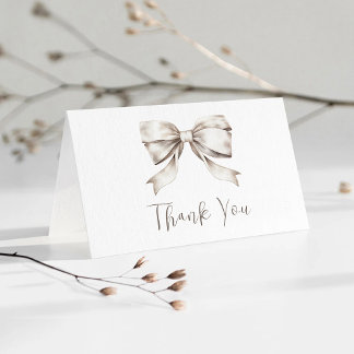 Tarjeta De Agradecimiento Baby Shower Vintage de cinta blanca
