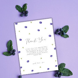 Tarjeta De Agradecimiento Baby Shower Watercolor Blueberry Farm