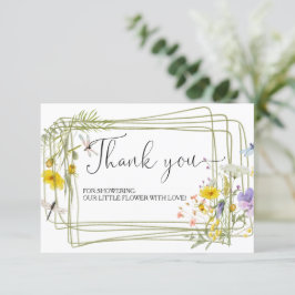 Tarjeta de agradecimiento Baby Shower Wildflowers