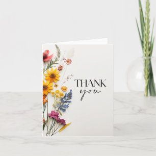Tarjeta de agradecimiento Baby Shower Wildflowers 