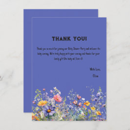 Tarjeta de agradecimiento Baby Shower Wildflowers