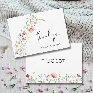 Tarjeta De Agradecimiento Baby Shower Wildflowers
