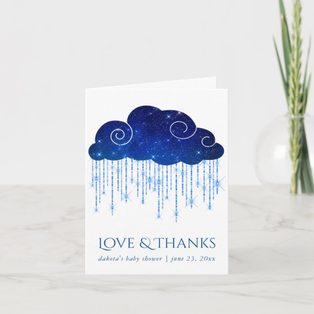 Tarjeta De Agradecimiento Baby Sprinkle Classic | Moody Shower Photo (Anverso)