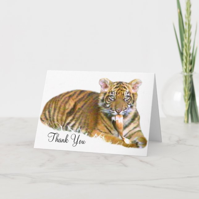 Tarjeta De Agradecimiento Baby Sumatra Cub_ (Anverso)