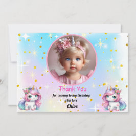 Tarjeta De Agradecimiento Baby Unicorn Birthday Thank You Cards!
