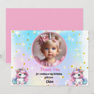 Tarjeta De Agradecimiento Baby Unicorn Birthday Thank You Cards!