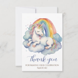 Tarjeta De Agradecimiento Baby Unicorn Boy Baby Shower Gracias