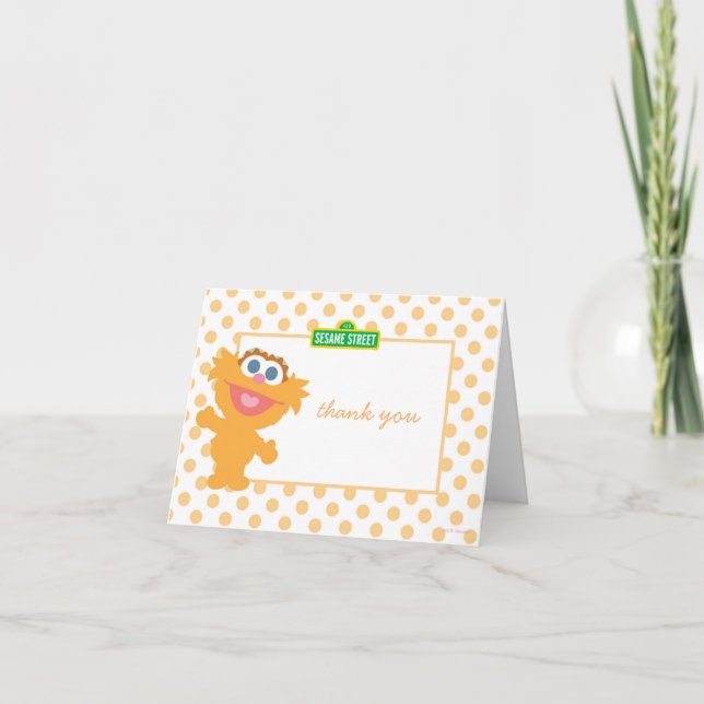 Tarjeta De Agradecimiento Baby Zoey Birthday Thank You (Anverso)