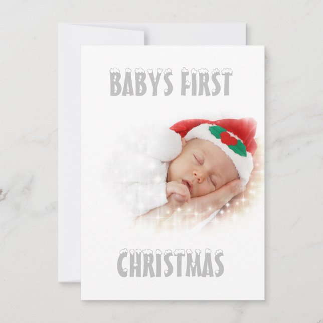 Tarjeta De Agradecimiento Babys First Christmas Card (Anverso)