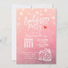 Tarjeta De Agradecimiento Bachelorette Bridal Shower Mason Jar String Luces