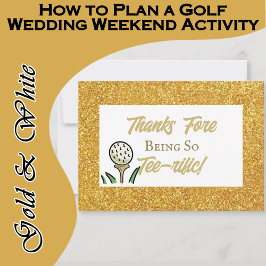 Tarjeta De Agradecimiento Bachelorette Party Golf Gold Purpurina Last Swing