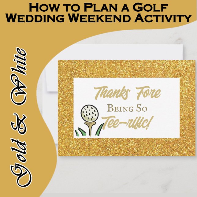 Tarjeta De Agradecimiento Bachelorette Party Golf Gold Purpurina Last Swing (Don't forget to thank the awesome guests for attending your golfing event.)
