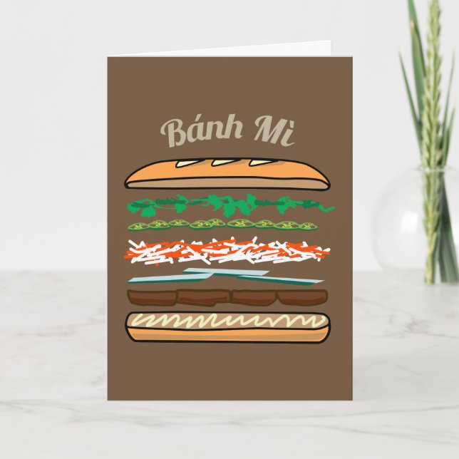 Tarjeta De Agradecimiento Baguette vietnamita del pan francés del bocadillo (Anverso)