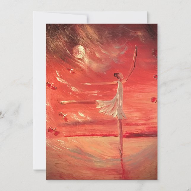 Tarjeta De Agradecimiento Bailando con nubes plateadas (Anverso)